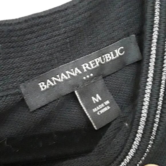 Banana Republic Black Sweatshirt with Sliver  Trim - Picture 2 of 5